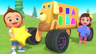 Learning Shapes for Children with Little Babies | Fun Dog Truck Wooden Toy Set | 3D Kids Education