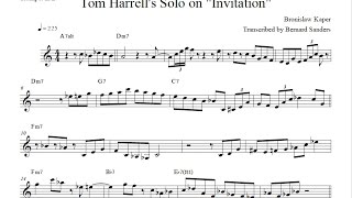 Tom Harrell's Trumpet Solo On "Invitation" (Transcription)