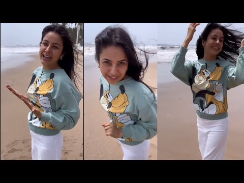 shahnaz Gill chilling on beach