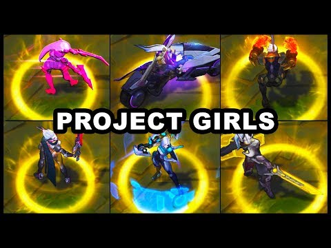 All PROJECT Girls Skins Spotlight Vayne Ashe Katarina Fiora Leona Vi (League of Legends)