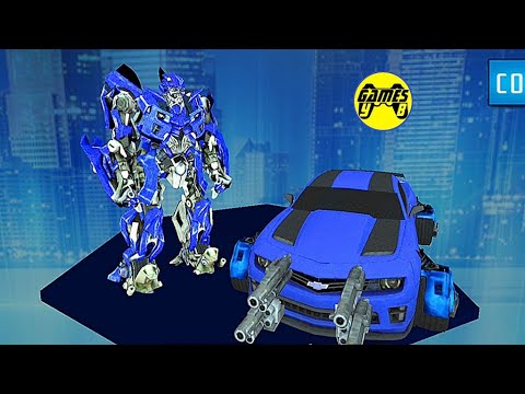 Blue Bumblebee Transformers Wars: Police Robot Flying Car Transform Game - Android Gameplay
