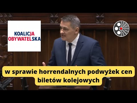 Tomasz Kostuś pyta o horrendalne podwyżki biletów kolejowych