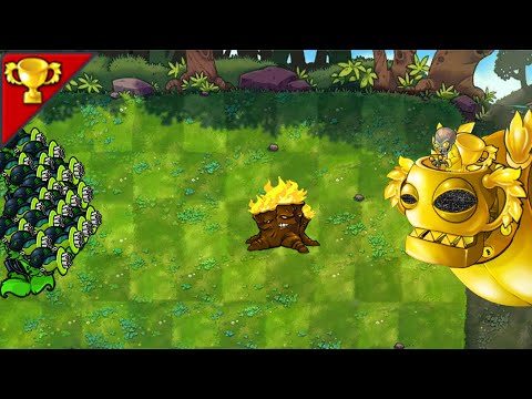 99SuperThreeGatling VS 999Zombies-------Plants vs Zombies