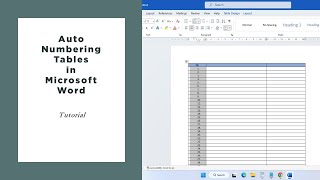 How to Make Auto Numbering Tables on Microsoft Word