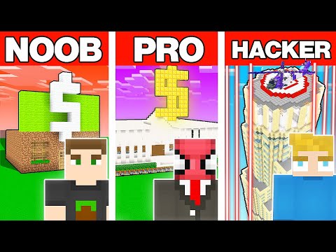 NOOB VS PRO VS HACKER EN GÜVENLİ BANKA YAPI KAPIŞMASI - Minecraft