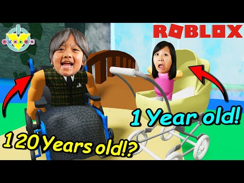 Ryan as an OLD MAN in Roblox! Let’s Play Roblox Age Simulator with Ryan’s Mommy!