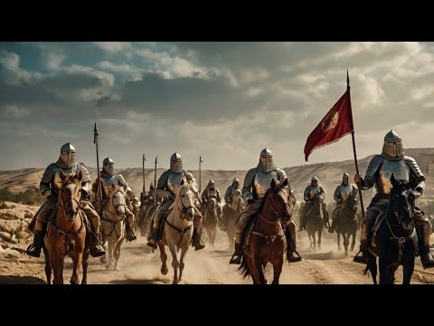 Desert Storm Rising Crusader Knights March Toward Jerusalem . battles scenes 🔥🔥