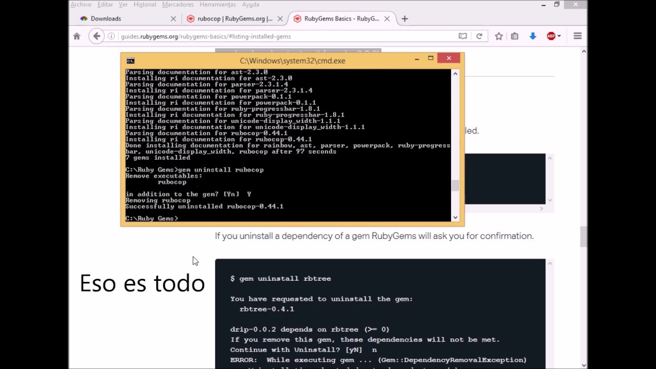 Instalar Ruby y Gemas en Windows