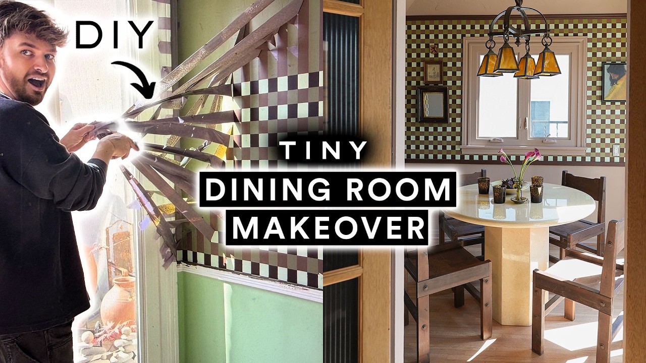 *EXTREME* Small Dining Room Makeover + $20 DIY Painters Tape HACK!