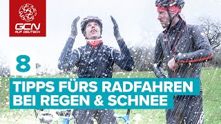Tipps fürs Radfahren bei Regen und Schnee