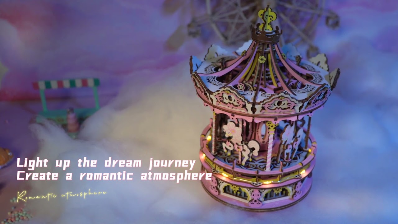 RoboTime 3D skladačky hračiek Romantický kolotoč Farebné