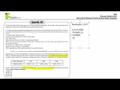 Matemática Questão 25 IFRJ 2017