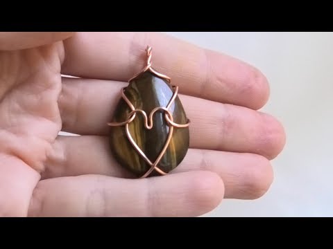 Simple Beginner Cabochon Wire Wrap Heart Pendant Using One Piece of  Round Wire