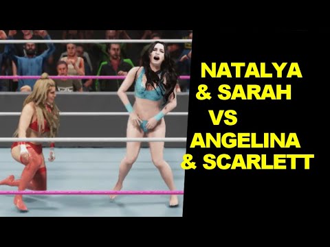 WWE 2K19 Natalya & Sarah Logan vs Angelina & Scarlett Bordeaux - Elimination Tag