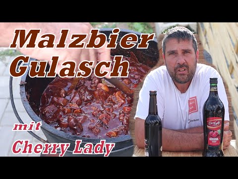 Malzbier Gulasch mit Cherry Lady im Dutch Oven