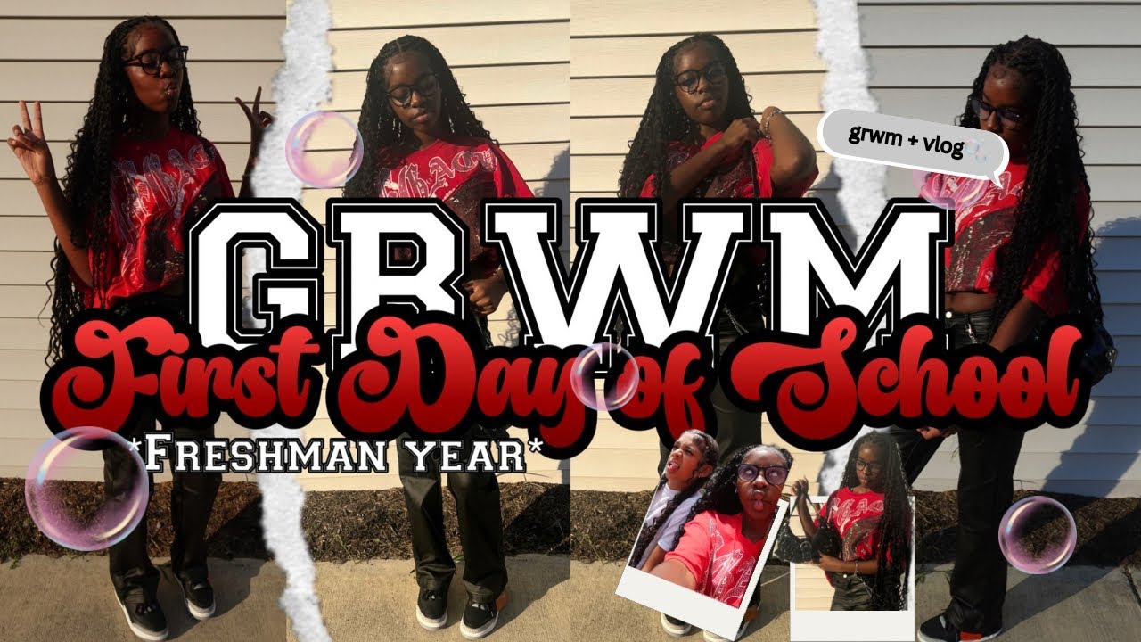 FIRST DAY OF SCHOOL GRWM + SCHOOL VLOG : *Freshman year*