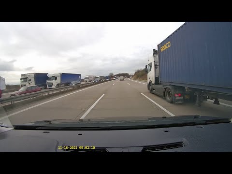 Driving in Germany. Roads A13---A4---A14, Dresden and Leipzig..2084 trucks in this video. 4K video