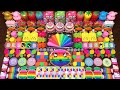 RELAXING WITH CLAY AND GLITTER Mixing Random Things Into GLOSSY Slime 2356