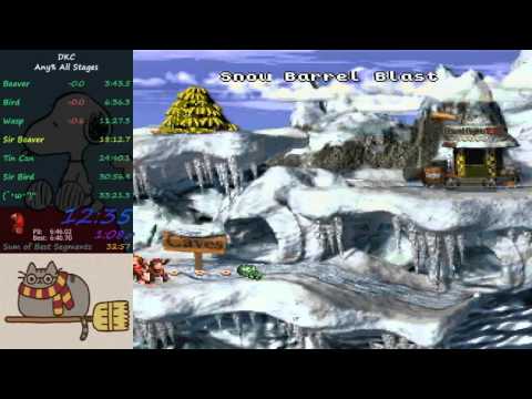 Donkey Kong Country Any% All Stages Speedrun in 32:59