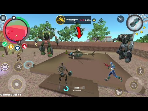 Rope Hero Vice Town - (Transformer Bike Robot Fight Army Man) #Helicopter - Android Gameplay HD