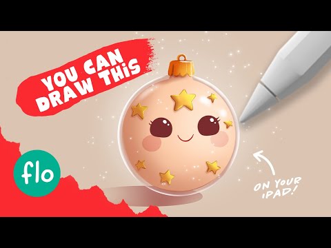 Drawing A Cute Christmas Bauble Artwithflo Procreatetutorial