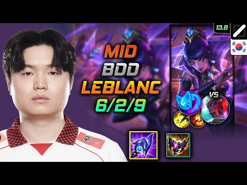 Bdd Mid LeBlanc Build Luden's Tempest Summon Aery - LeBlanc Mid vs Yone - LOL KR 13.6