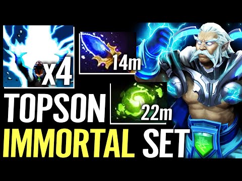 🔥 TOPSON Zeus NEW IMMORTAL SET — 22min Fast Refresher + Aghanim 4xULT 100% Counter Tinker Dota 2 Pro