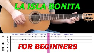 LA ISLA BONITA | Easy guitar melody lesson for BEGINNERS (with tabs) - Madonna