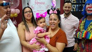 Payaso Pikorete y Muñequita Pompita en New Port Richey Fl celebrando el 1er Añito de Amara Review