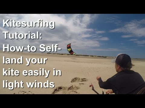 kitesurfing how-to self-land a kite: Pulling on the front line