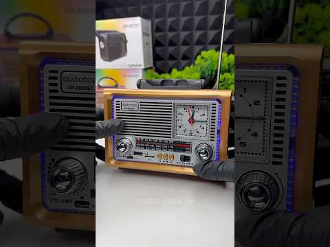 фото радиоприёмник  ретро с часами портативное радио с блютус oudiobop op-8897 / 8890 / 567 bt fm колонка 0