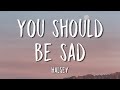 Halsey - You should be sad (Lyrics) Halsey - You should be sad (Lyrics)