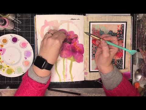 Dina Wakley New Release: Painting Abstract flowers with acrylic gloss sprays