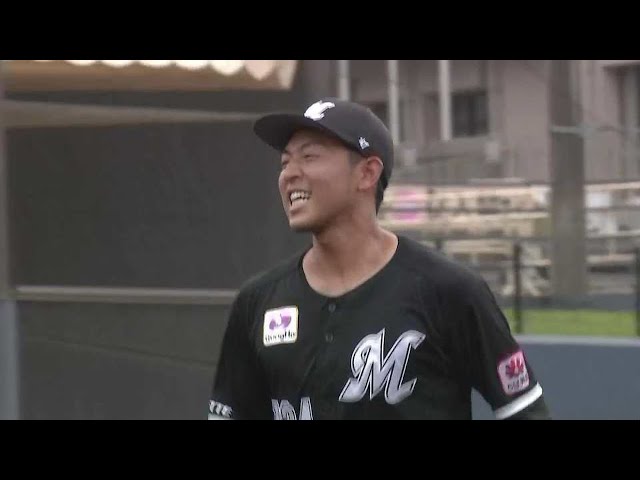 【ファーム】ズバっと決まった!! マリーンズ・古谷拓郎 見逃し三振でピンチを切り抜ける!!   2023年6月27日 北海道日本ハムファイターズ 対 千葉ロッテマリーンズ