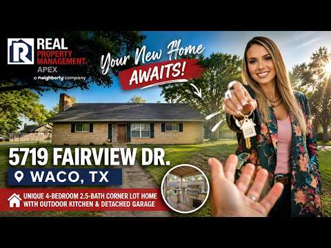 Available Now! Unique 4-Bedroom 2.5-Bath Corner Lot Home with Outdoor Kitchen & Detached Garage property video
