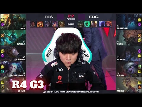 EDG vs TES - Game 3 | Round 4 LPL Spring 2021 playoffs | Edward Gaming vs Top Esports G3
