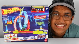 Race Through The Laser Stunt Slamway, Hot Wheels Neon Speeders, New for 2023