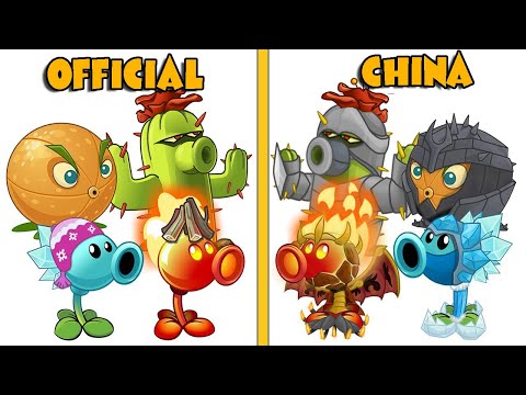 All Plants INTERNATIONAL vs CHINA - Which Version Will Win? - PVZ 2 Battlez