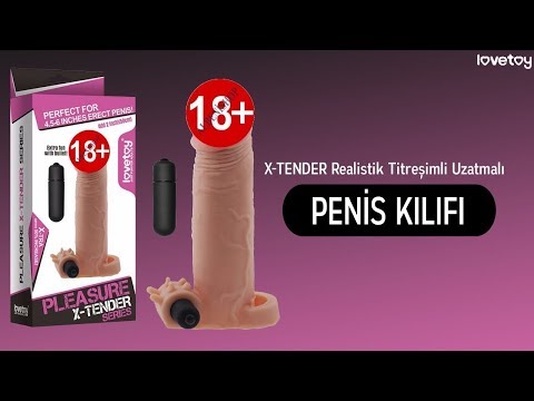 X-TENDER Realistik Titreşimli Uzatmalı Penis Kılıfı-LV1062F