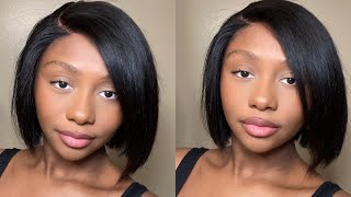 Sleek 8” Side Part Closure Bob Wig Install | Ft. Luvme Hair