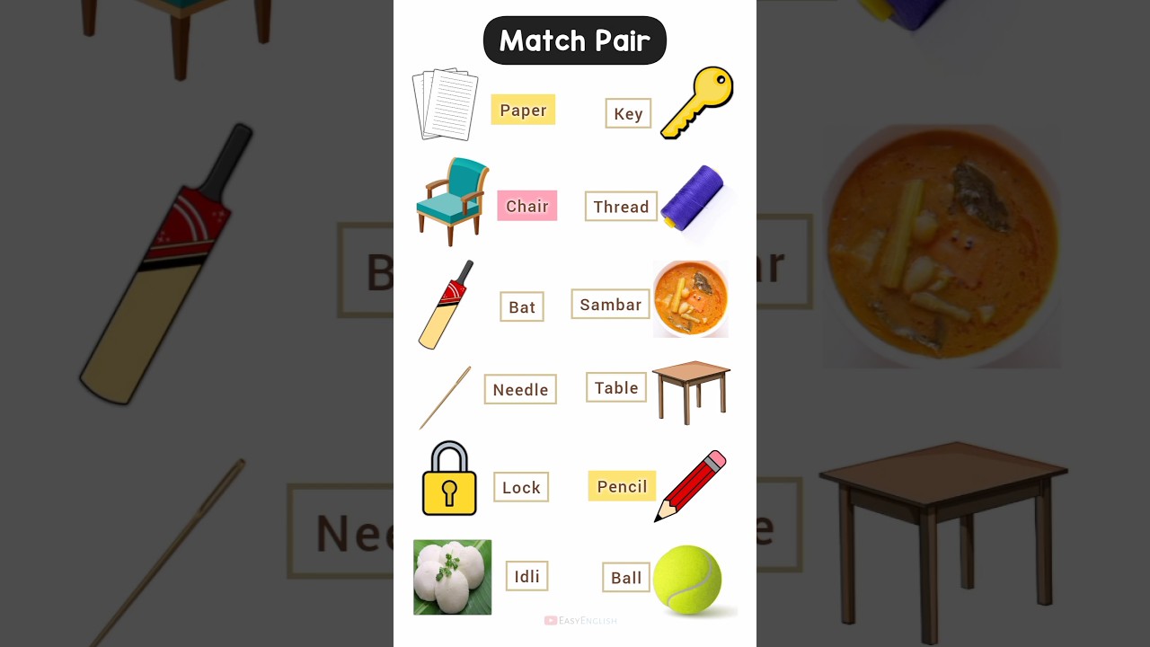 Match pair #vocabulary