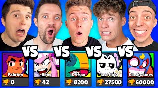 PALUTEN vs BENX vs iCRIMAX vs LASERLUCA vs CLASHGAMES in BRAWL STARS! 😱