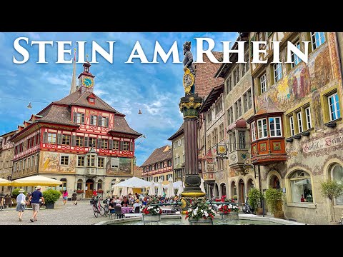 Stein am Rhein 4K - A cidade pequena mais bonita da Suíça - passeio a pé, vlog de viagens