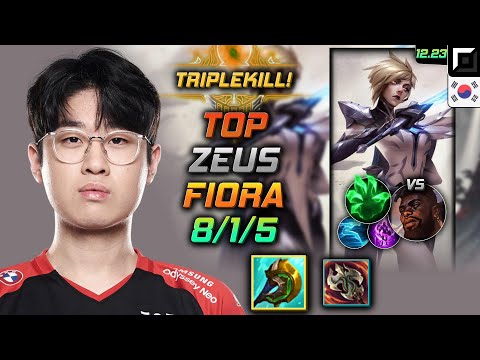 Zeus Top Fiora Build Divine Sunderer Grasp of the Undying - Fiora Top vs K'Sante - LOL KR 12.23