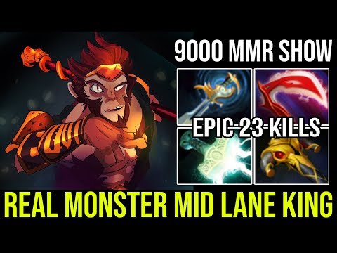 No Mercy 9000 MMR Show [Monkey King] Real Monster Mid Lane 23Kills Pro Gameplay by CCnC Dota 2 7.21d