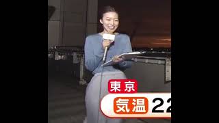 女子アナ 風張りつき