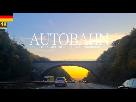 4K Autobahn Drive A2 From Bad Oeynhausen to Friedrichsdorf NRW Germany 4K