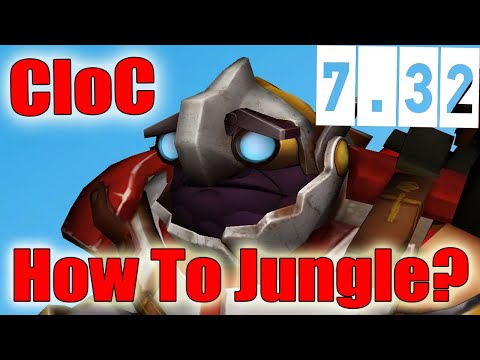 DoTa 2 How To jungle Clockwerk Patch 7.32 ez farmer