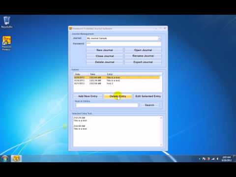 Password Protected Journal Software
