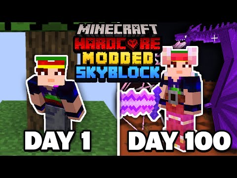 I Survived 100 Days of MODDED SKYBLOCK MINECRAFT. Here's What Happened...